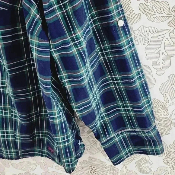 Talbots Plaid Button Up Mock Ruffle Long Sleeve Blouse Women's 22WP - Picture 4 of 8